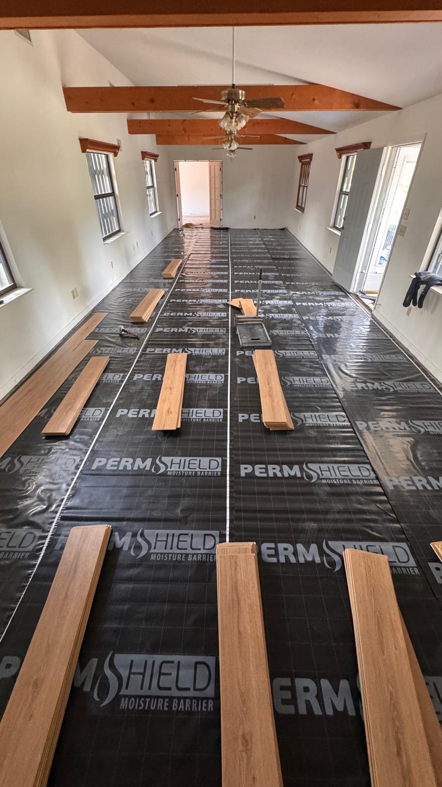 Carpet removal before vinyl plank install in Palm Bay